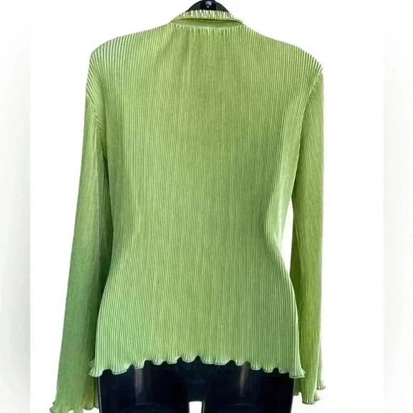 Anthropologie DOLAN women’s Lettuce-Hem Buttondown Top green sz S preloved - Picture 6 of 9